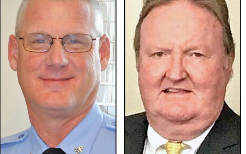 Scott Andrews (left) is challenging incumbent Stevie Thomas (right) for Franklin County sheriff.