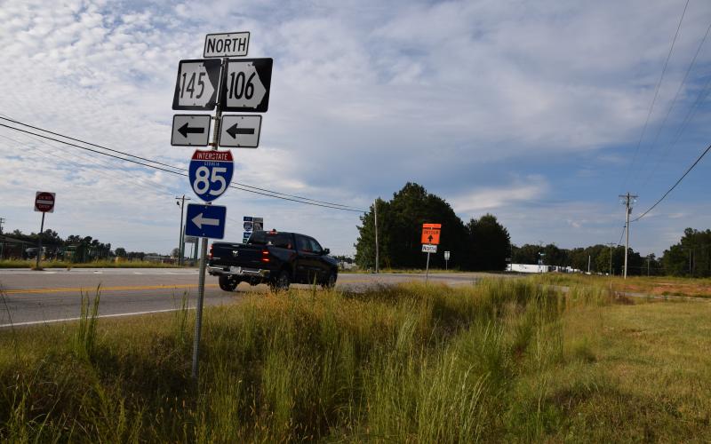 The Georgia Department of Transportation has placed the intersection of State Highways 59, 145 and 106 in Carnesville on an expedited list that could mean construction on improvements by the first of next year. (Photo by Scoggins)