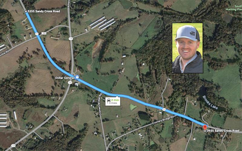 Questions arose last week about Commissioner-elect Cole Roper building a new house at 5355 Sandy Cross Road, which is just 1.3 miles from his home at 3935 Sandy Cross Road, but lies outside District 4, which he is running to represent on the Franklin County Board of Commissioners. 