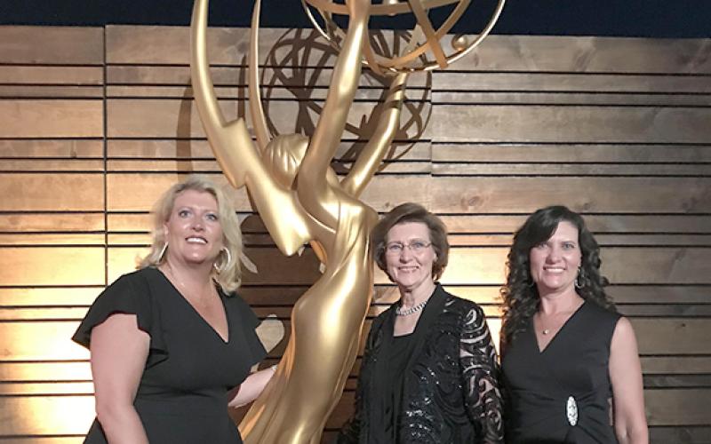 Evelyn Roach was accompanied by her daughters, Mandy and Marla, at the Emmy Awards Sept. 4. She was nominated for her work on The First Lady.