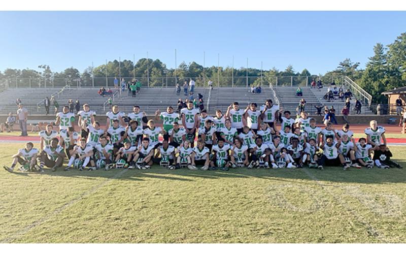 The Franklin County Middle School Cubs football team celebrated the regular season region championship last week after a win over Rabun County.