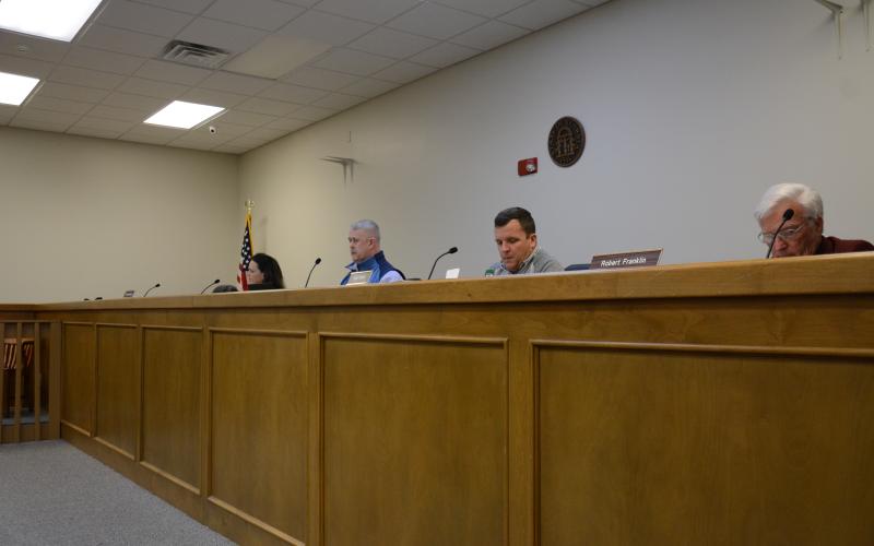 Jeff Jacques presided over his first meeting as chairman of the Franklin County Board of Commissioners Monday.