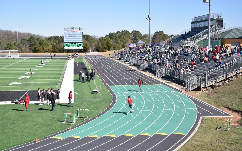 Franklin County High School hosted its first track meet in four years Saturday at the newly-renovated track at Ed Bryant Stadium.