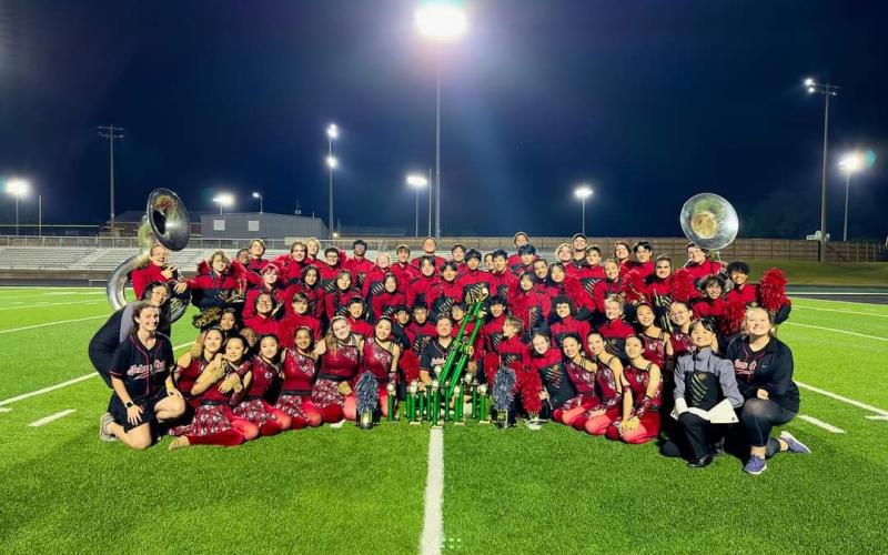 Johns Creek High School’s band (above) won Best in Show at the inaugural Pridelands Marching Contest. Franklin County band members, parents and alumni helped during the inaugural Pridelands Marching Contest. (Above photo courtesy of FCHS Bands. Other photos by Shane Scoggins and Marlie Scoggins)