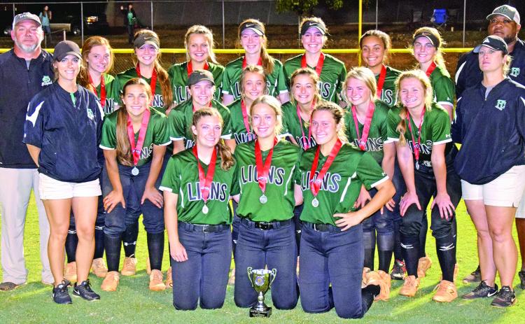 The Franklin County Lady Lions softball team were disappointed Monday in not winning a second straight state championship but still played in the game for the second year in a row and got to host the game on their home field. (Photo by Scoggins)