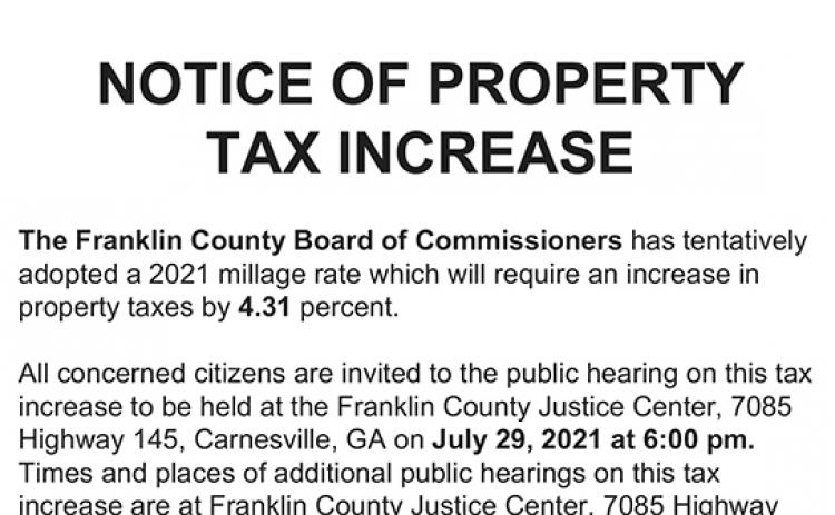Local governing bodies are advertising notices of property tax increases as required by law.