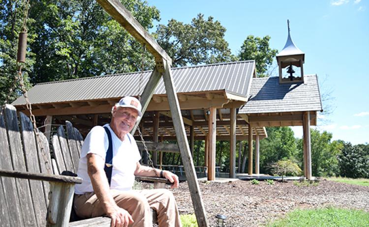 George Coker’s dream of building a chapel on his farm has finally come true. It sits on a beloved spot for the family, and the swing is where he proposed to his wife. (Photos by Sinclair)