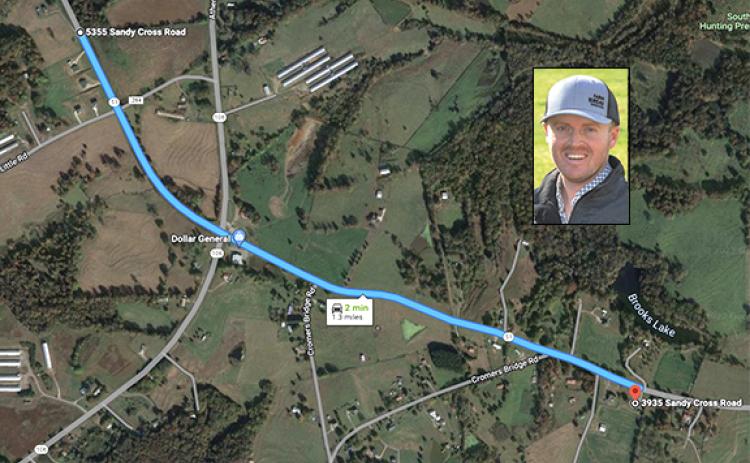 Questions arose last week about Commissioner-elect Cole Roper building a new house at 5355 Sandy Cross Road, which is just 1.3 miles from his home at 3935 Sandy Cross Road, but lies outside District 4, which he is running to represent on the Franklin County Board of Commissioners. 