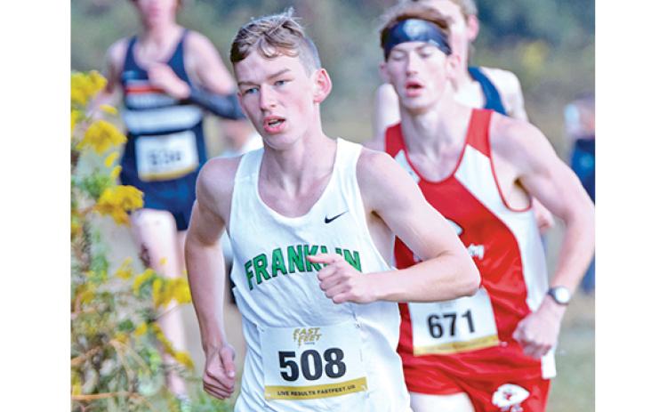 Robbie Woods led the Franklin County Lions in Saturday’s high school boys’ varsity race at the Bill Woods Pridelands Invitational.