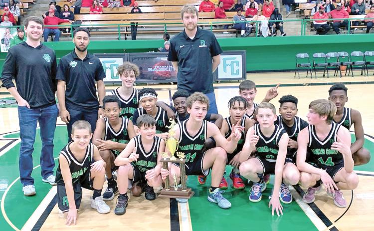 The Franklin County Middle School seventh grade Cubs won the NEGIAA region championship with a victory Saturday in the title game against Stephens County. Members of the team are Sam Shaver, Isaiah Harris, Elliot Harbin, Patrez Gary, Eli Moore, Knox Whitworth, KeWontae Riley, Drake Nix, Kamryn Kellar, Kamarrian Barnes, Will Swinney, Chase Spears and Laithen Barnes. The team is coached by A.J. Ricci with assistants Keez Roebuck and Dawson Dean.