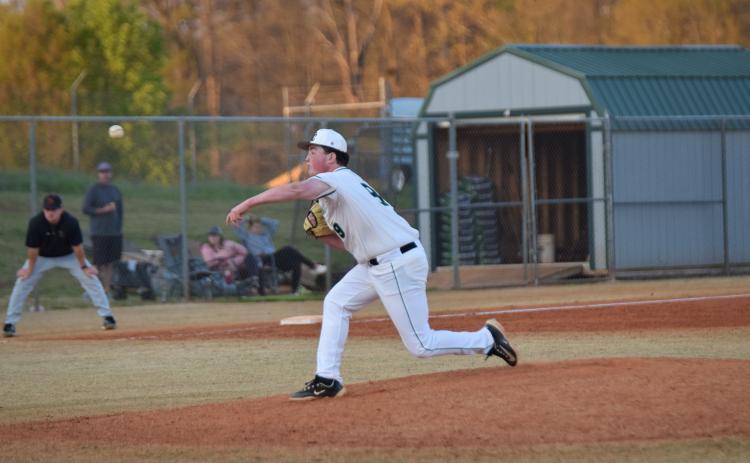 Senior Isaiah Laverdiere delivers a pitch against Hart County last week during a doubleheader at FCHS.