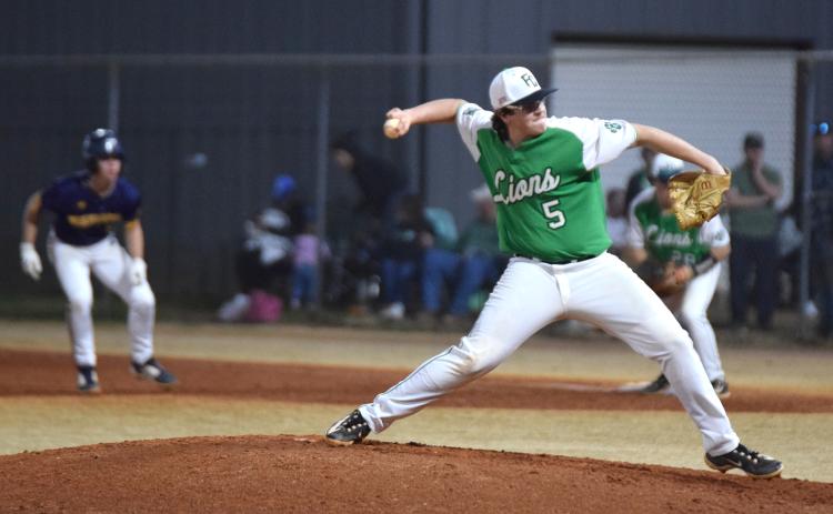 Senior pitcher Duncan Beasley delivers a pitch earlier this season against Prince Avenue Christian.