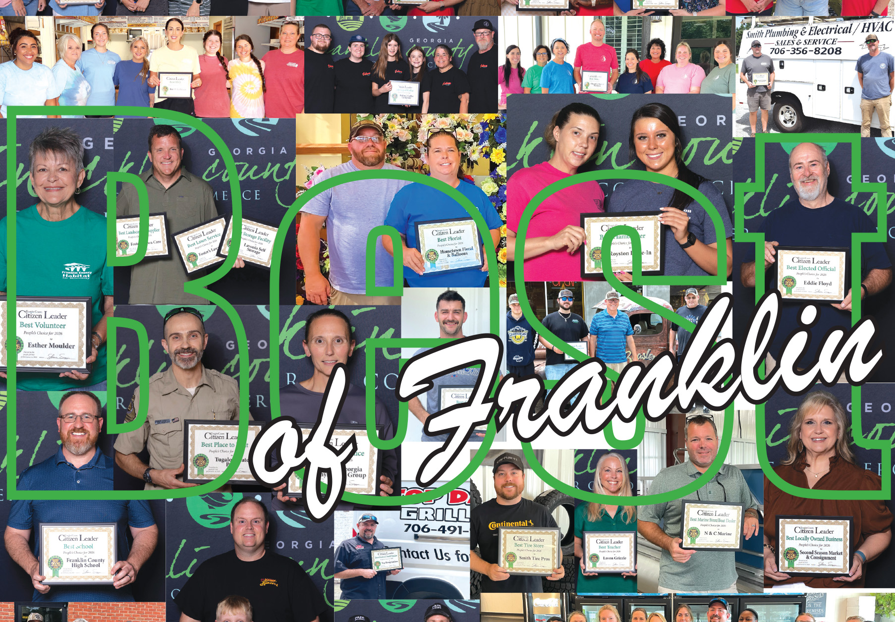 The winners of the 2026 Best of Franklin voting are announced in a special section in this week’s paper. Readers of the Franklin County Citizen Leader voted for their favorites in 96 different categories. The special section includes the names of all the winners, all of those nominated for each award and thank you ads from the Best of Franklin.