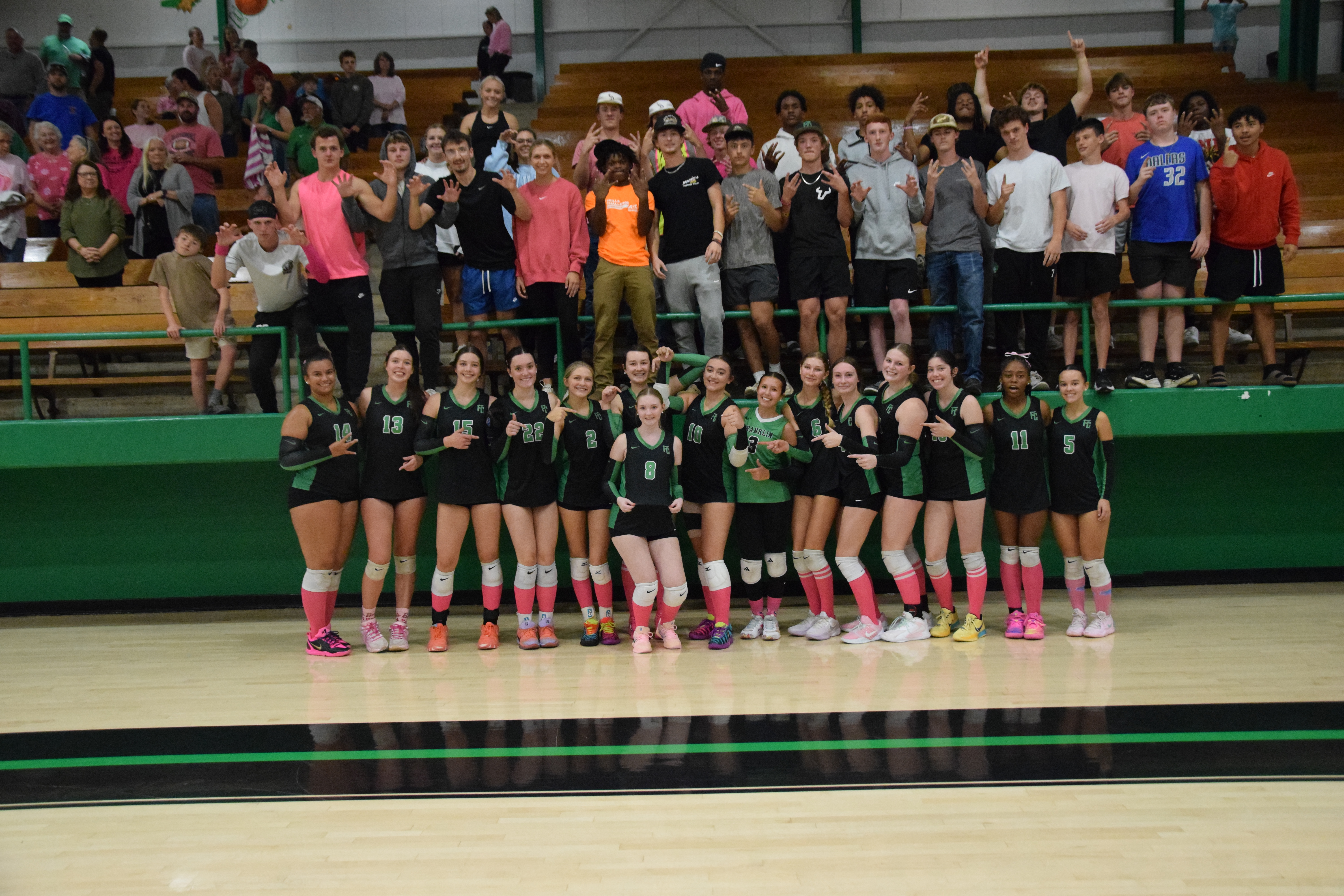 The Franklin County Lady Lion volleyball team advanced to the Elite Eight of the state tournament with a three-set sweep of Lamar County Wednesday in the Lion's Den. (Photo by Shane Scoggins)