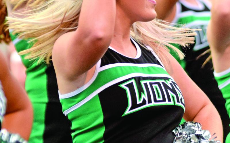 Franklin County fans got their first chance Friday to see the FCHS cheerleaders (including Grace Adcock) during the Lions’ game with the Stephens County Indians in Toccoa.