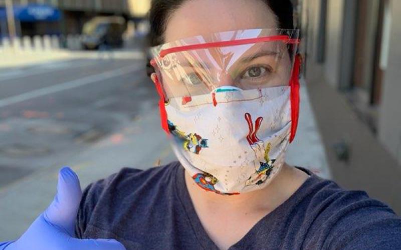 Franklin County native and nurse Joanna Davis Malcom is pictured during her recent mission to New York City to help the city’s overwhelmed hospital system during the coronvirus pandemic.