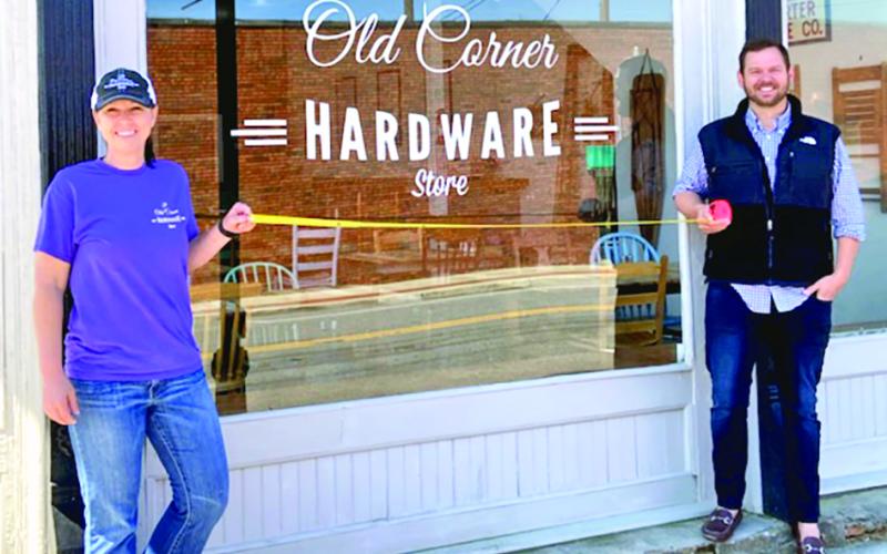 Ryan Swails (right in both photos) of the Swails Agency of Country Financial in Royston has donated $750 each to Bebop’s Bakery (left, owned by Tracy and John McLean) and The Old Corner Hardware Store (right, owned by Kelley Tamplin).
