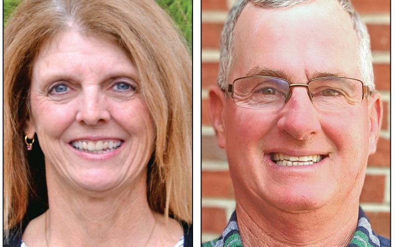 Incumbent Jo Beth James (left) is facing challenger Kent Hall (right) in the race for the Post 2 seat on the Franklin County Board of Education.