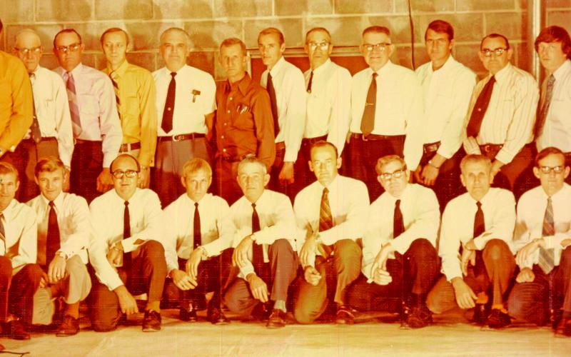 Gerald Voyles submitted this photo of an early incarnation of the Red Hill Fire Department in the 1970s. Pictured are (front, from left) Gregg Chitwood, Rance Roberts, Raymond Roberts, Joe Segars, Charles Akin, Assistant Chief Tommy Voyles, Chief Jerry South, Marshal Whitworth, Howard Payne, Gerald Voyles, J.H. Manley, (back) Ralph Roberts, Mike Elrod, C.A. Milford, Esco Milford, Bill Owens, John L. Whitworth, J.H. Broome, Don Milford, Doyle Roberts, T.D. Cheek, Bud Roberts, James Milford, Sam Mauldin and H