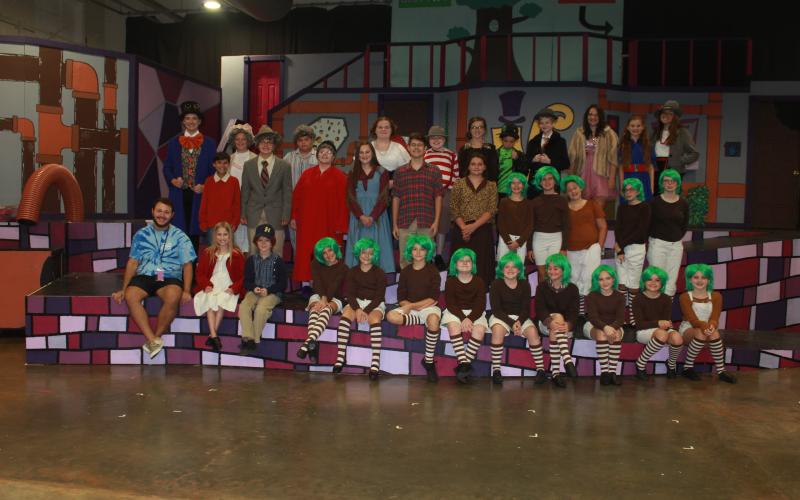 The cast and crew of the Franklin Community Players’ Youth Summer Theatre production of “Willy Wonka Jr.” are Jon Erik Tripp, Isabella Baskins, Kylie Vandiver, Brooke Tate, Brock Fowler, Grant Ware, Maddison McGee, Gracie Tucker, Easton Walker, Micah Witcher, Ella Grace Madden, Carolina Madden, Colbie Patterson, Bennett Jones, Jonathan Dorn, Zoie Atkinson, Erika Ivie, Mia Patterson, Audrey Johnson, Ashlyn Dilworth, Brooke Davitt, Alice Tanner, Jade Frizier, Bella Christian, Allie Crunkleton, Autumn Rich, Li