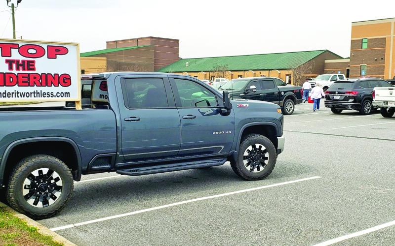 About 200 people attended a meeting Sunday at Franklin County High School to oppose a proposed Pilgrim’s Pride pet food ingredient plant near Carnesville. (Photos by Scoggins)