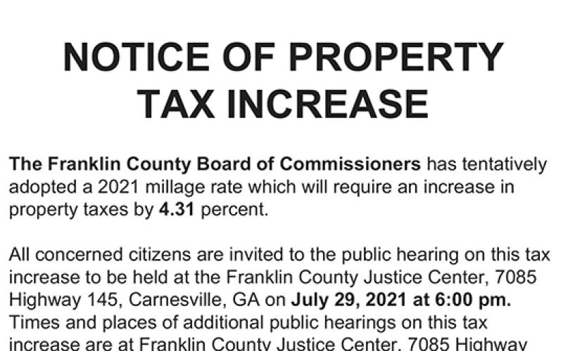Local governing bodies are advertising notices of property tax increases as required by law.