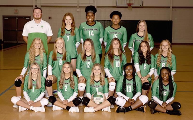 Members of the 2021 Franklin County Lady Lion varsity volleyball team are Georgia Burton, Brooke Stephenson, Jordis Haselden, Michelle Lewis, Savanna Hart, Shelby Bowers, Jocelyn Dean, Sarenity Cade, Pressley Whitworth, Roniyah Johnson, Lacie McMillan, Takiyah Merriett, Kynzie Hamdan, Skye Keller and Teague Pierce. (Photo courtesy of Rachel Howington Photography)