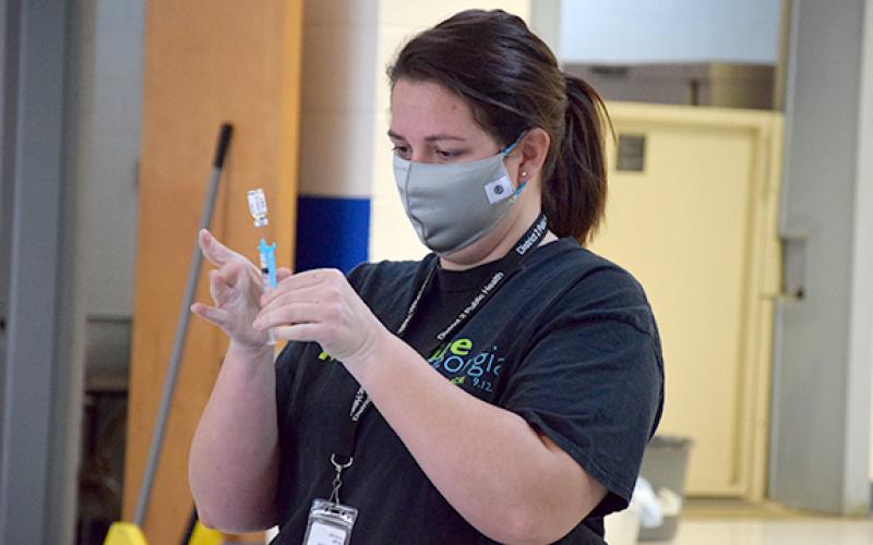 In March, the Franklin County Health Department and District 2 Public Health offered vaccine clinics in the school buildings for Franklin County Schools employees. Now, the school system is encouraging vaccinations with a $300 incentive. (Photo by Sinclair)