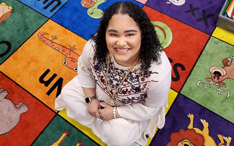Brianna Blackwell was hired as a paraprofessional at Lavonia Elementary School just six days after graduating from Franklin County High School in 2018. (Photo by Sinclair)