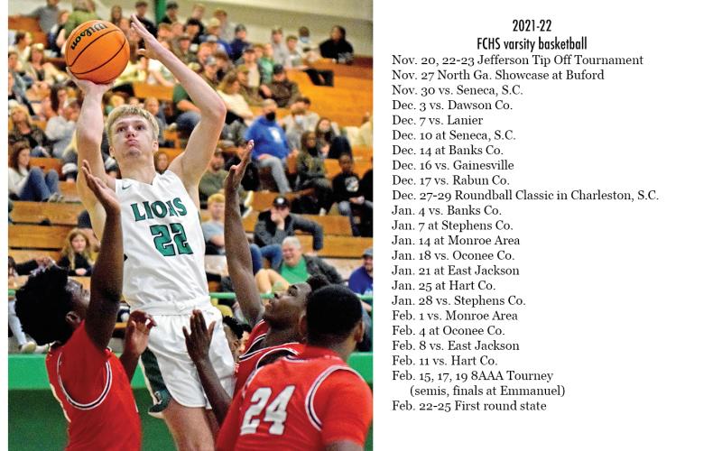 Dane Burton is one of five seniors on the 2021-22 Franklin County Lions basketball squad.
