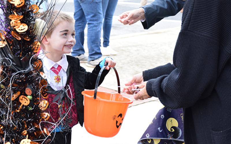 Elijah Garnto joyfully told everyone he came across Friday at Lavonia’s event that he was a vampire. (Photo by Sinclair)