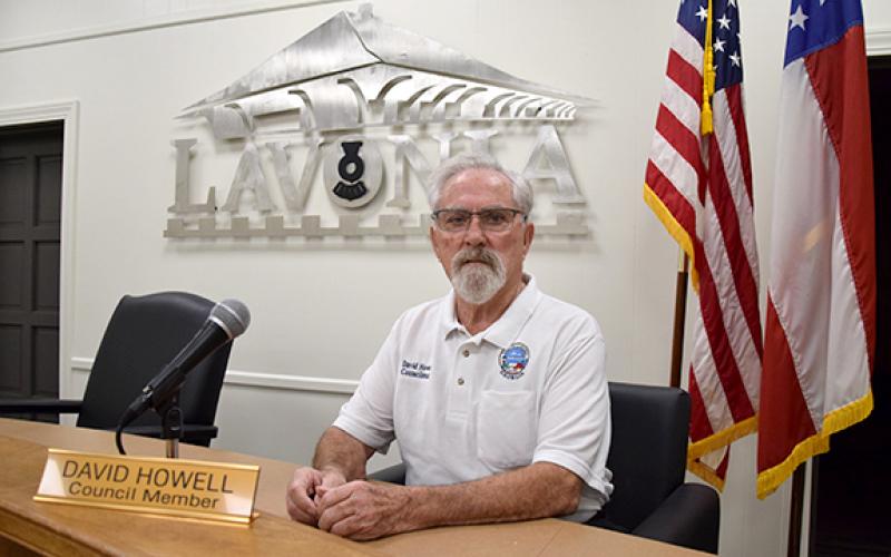 Retiring Lavonia City Council Member David Howell was honored Monday by the city. (Photos by Sinclair)