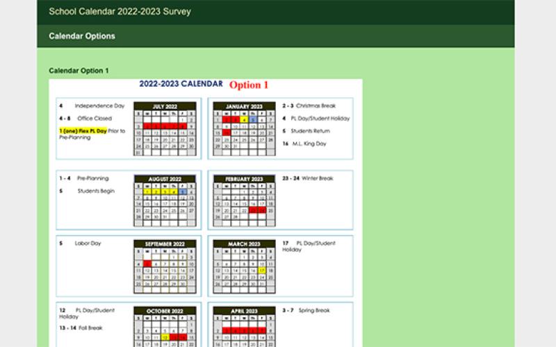 All members of the community may vote on which calendar option they prefer.