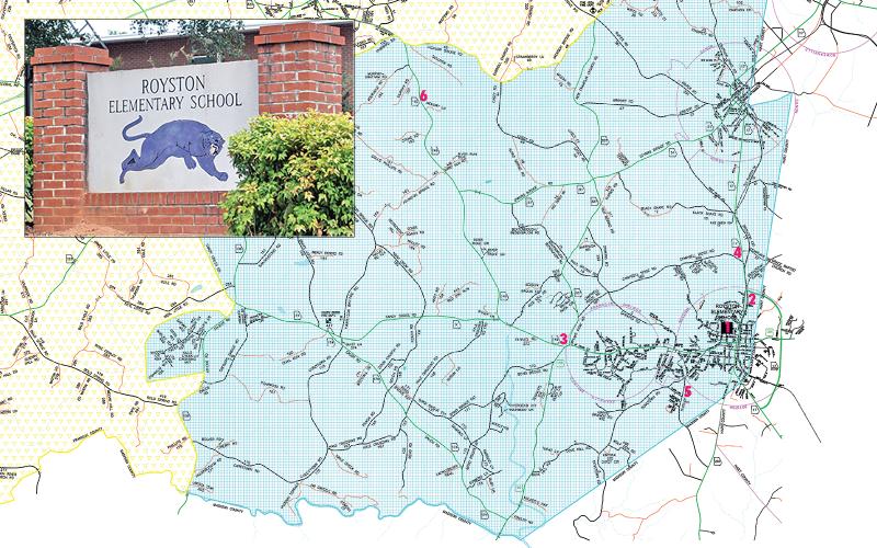 The Franklin County Board of Education is said to be nearing a decision on a location of a new school to replace Royston Elementary. The school system has looked closely at six different locations. For a detailed look at the proposed sites, see Page 16A.