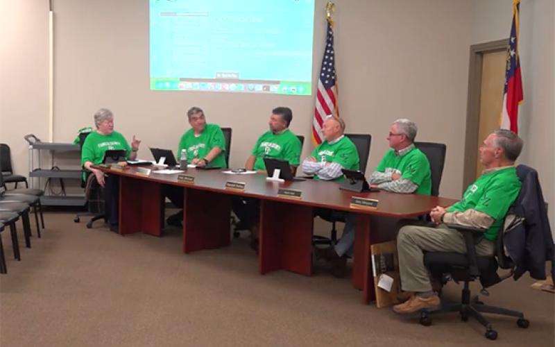 Chair Robin Cato asks how many surrounding counties have moratoriums on developments during Tuesday's Franklin County Board of Education meeting.
