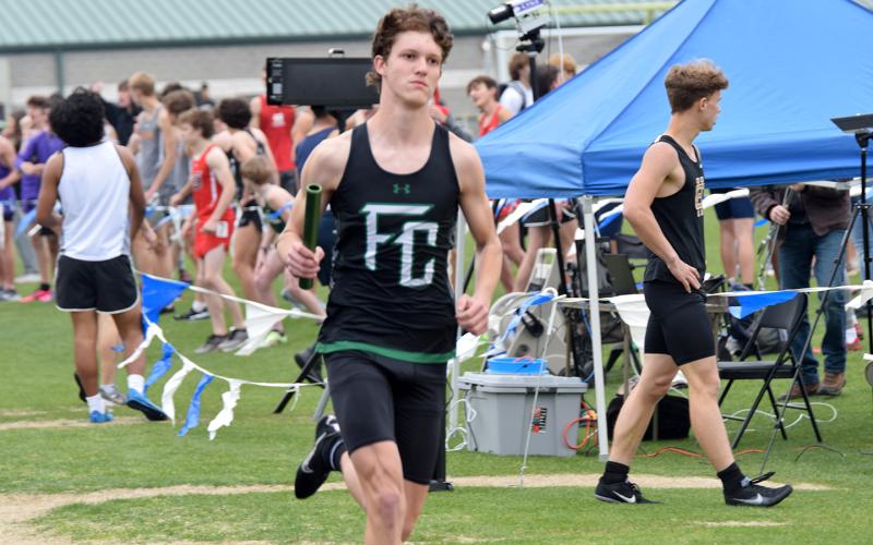 The boys’ 4x800 team of Ethan Marchman, Brayden White, Ben Hardman and Robbie Woods won first place.
