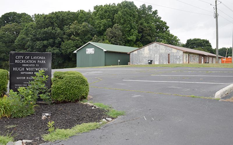 The City of Lavonia has entered an agreement to purchase the parking lot it has been using for its recreation park as well as the Woodmen of the World building. (Photo by Sinclair)