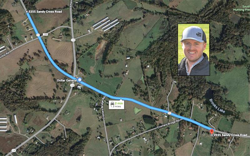 Questions arose last week about Commissioner-elect Cole Roper building a new house at 5355 Sandy Cross Road, which is just 1.3 miles from his home at 3935 Sandy Cross Road, but lies outside District 4, which he is running to represent on the Franklin County Board of Commissioners.