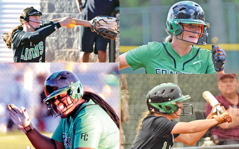 McCall Davis (top left) was named the region’s Pitcher of the Year, Journey Roberts (top right) was named Region 8AAA Player of the Year, and junior Saniya Heard (bottom left) and senior Savanna Lewis (bottom right) were named to the All-Region 8AAA first team.