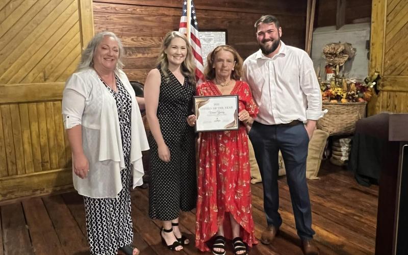 Vivian Young (second from right) was honored as the Lavonia Chamber of Commerce Citizen of the Year during the chamber’s annual Award Dinner Thursday. (Photo courtesy of the Lavonia Chamber of Commerce)