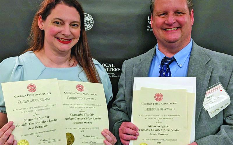 The Franklin County Citizen Leader brought home five awards from the 2023 Georgia Press Association Better Newspaper Contest, including a pair of first place honors.