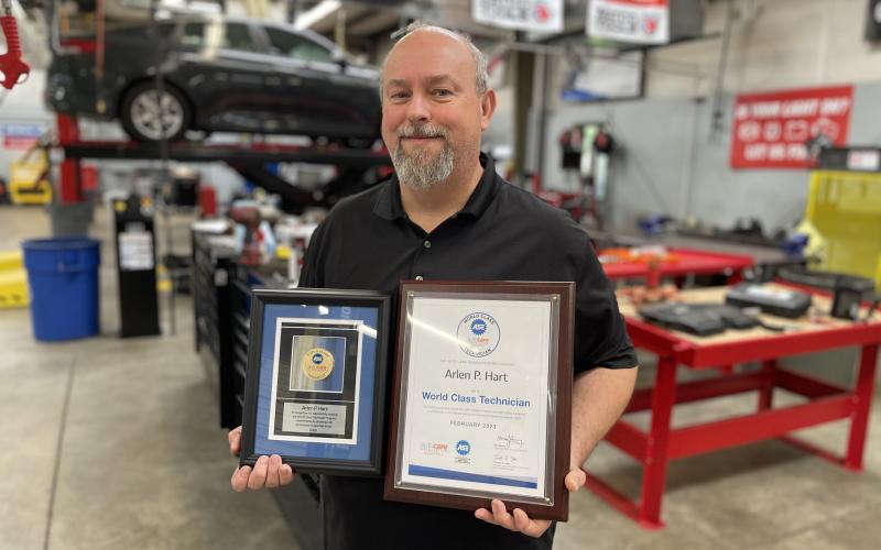 Arlen Hart of Carnesville, an automotive technology teacher at Athens Technical College, earned World Class Technician status from the National Institute for Automotive Service Excellence (ASE).