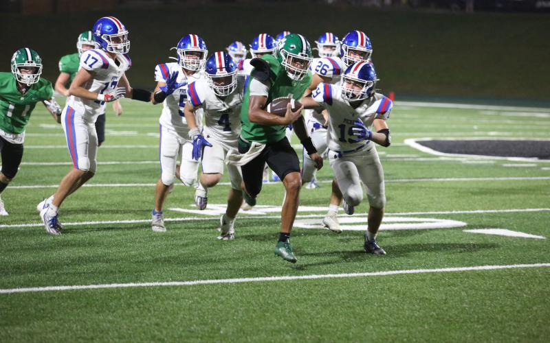 Every Lion had a good time Friday night in Carnesville. The Lions got their first victory of the year and gave new Head Coach Chuck Holland his first-ever high school win. (Photo by Shane Scoggins and Rose Scoggins of The Elberton Star)