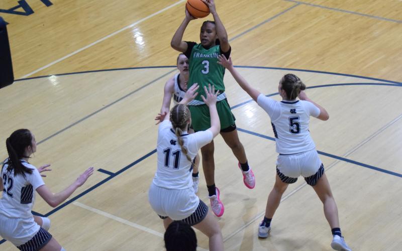 Takiaha Winkfield goes up for a shot against White County Friday in the second round of the state tournament in Cleveland. (Photo by Scoggins)