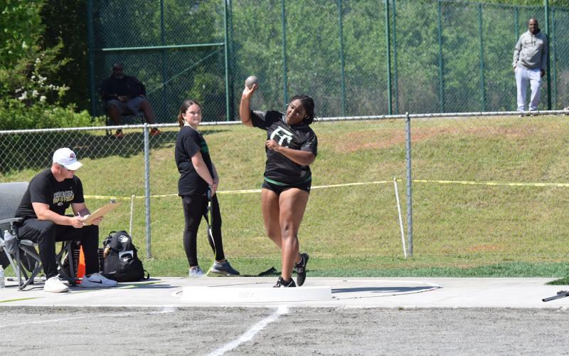 Saniya Heard placed in shot put and discus at the state track meet.