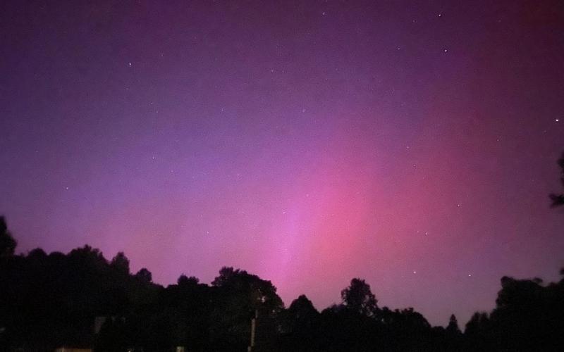 Stephanie Higgins of Carnesville took this photo of the Northern lights that could be seen in Franklin County over the weekend due to a strong storm on the surface of the sun.