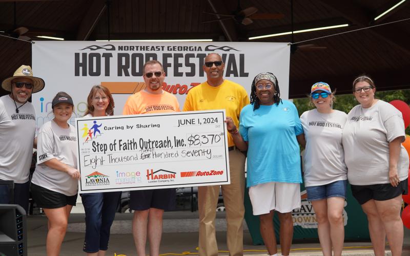 More than $8,000 was raised for Step of Faith Outreach Saturday with the fourth annual Northeast Georgia Hotrod Festival.
