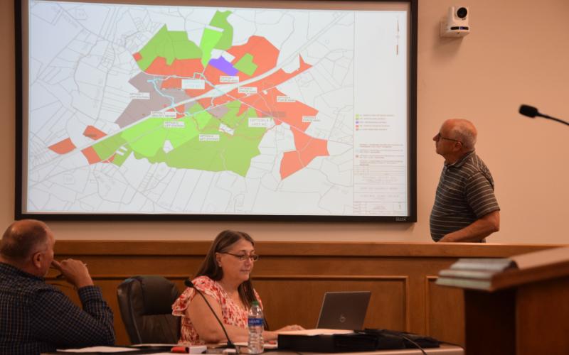 Sewer service will be expanded at Exit 160 on I-85, but not as much as members of Franklin County’s development board requested.