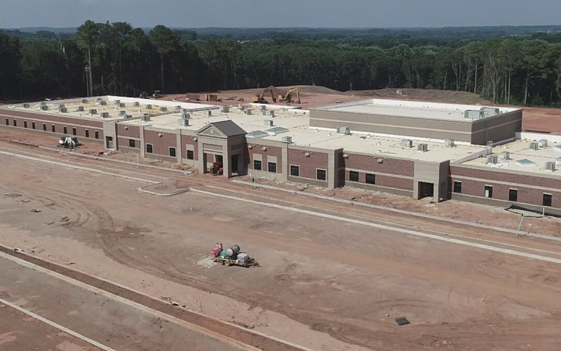 Contractors hope to soon get started with paving the parking lots at the new South Franklin Elementary School. (Photos courtesy of Franklin County School System)
