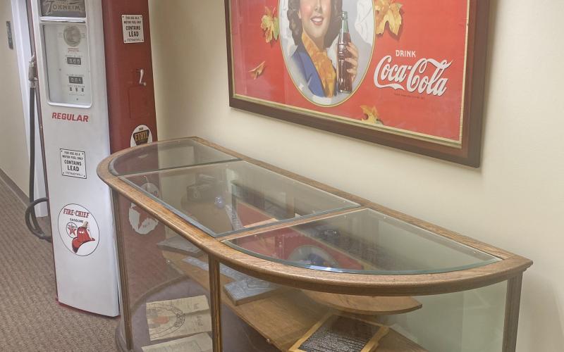 Three of the items moved from my office were the 1948 Texaco gasoline pump, four 1940s framed Coca-Cola posters and an antique display case, filled with newspaper relics, including the first Macintosh computer our company purchased in 1988.